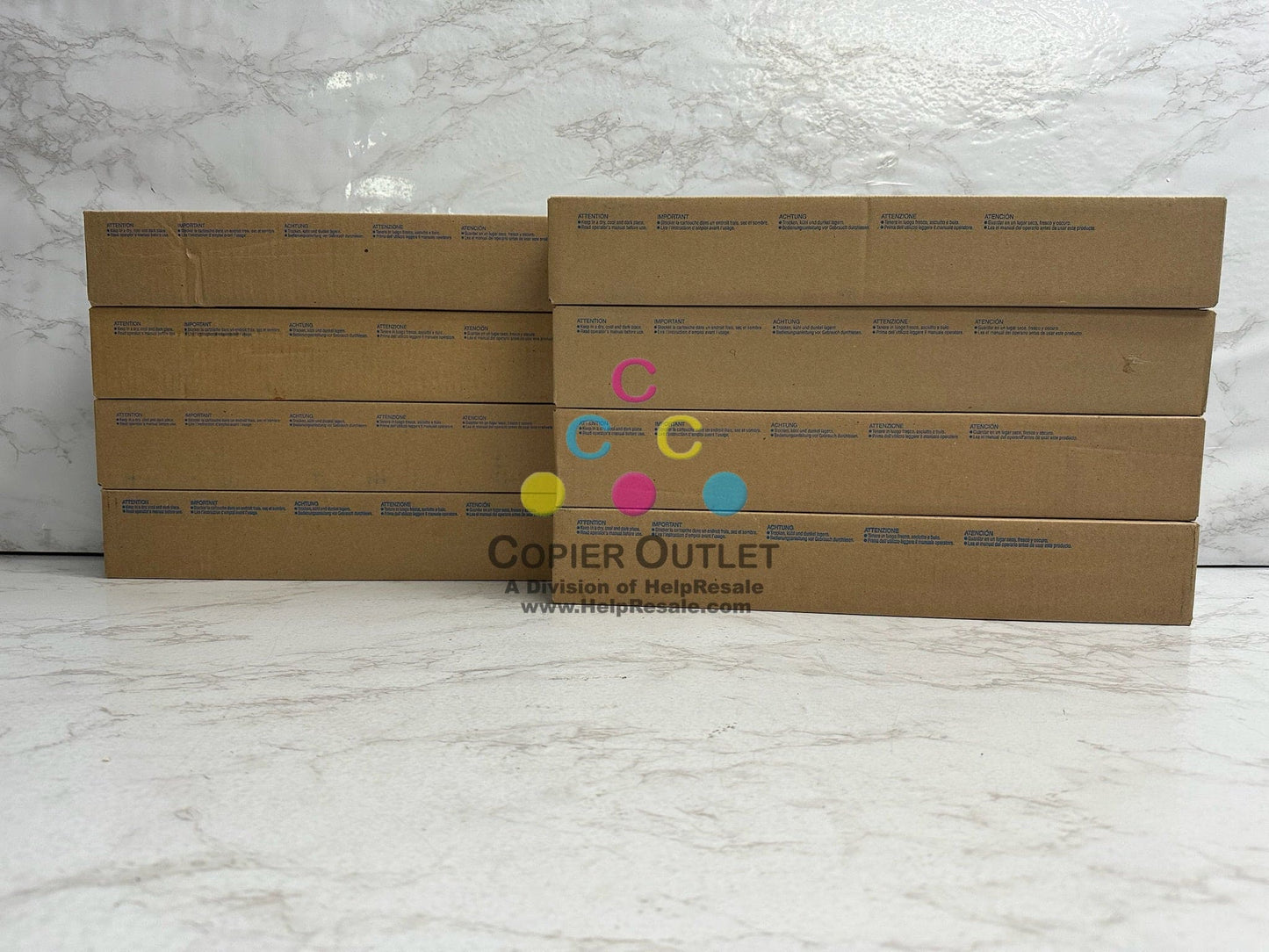 8 Genuine Konica BizHub C454e, C554e TN512 CCMMYYKK Toner Cartridges TN512