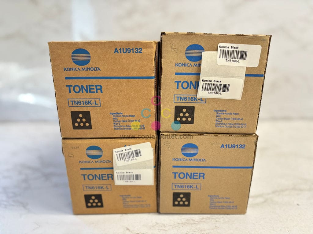 4 New OEM Konica Minolta Bizhub PRESS C6000L TN616K-L Black Toner A1U9132