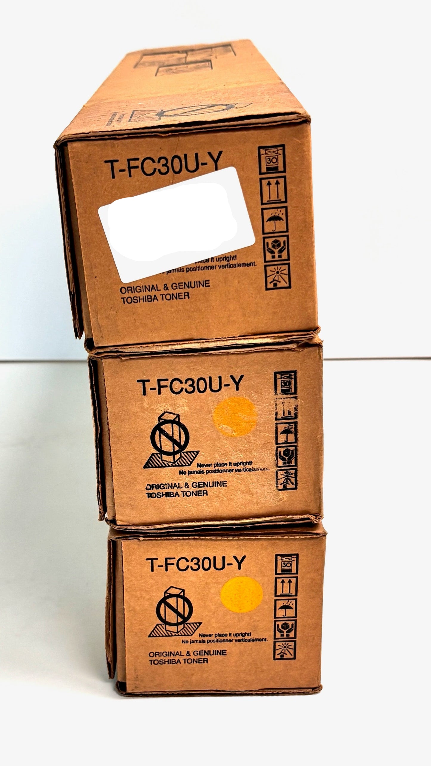 3 Genuine Toshiba e-STUDIO 2050C, 2551C Yellow Toners TFC30UY, T-FC30U-Y