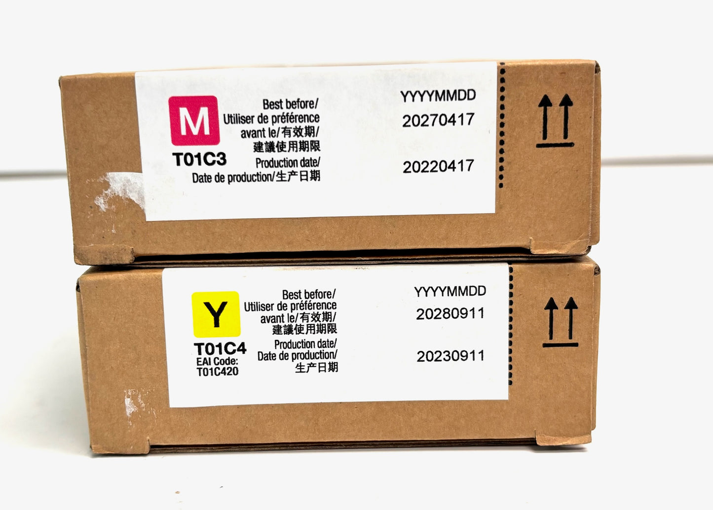 2 Genuine Epson WFC529, WFC579 Magenta & Yellow Ink T01C3, T01C4 (2027/2028)