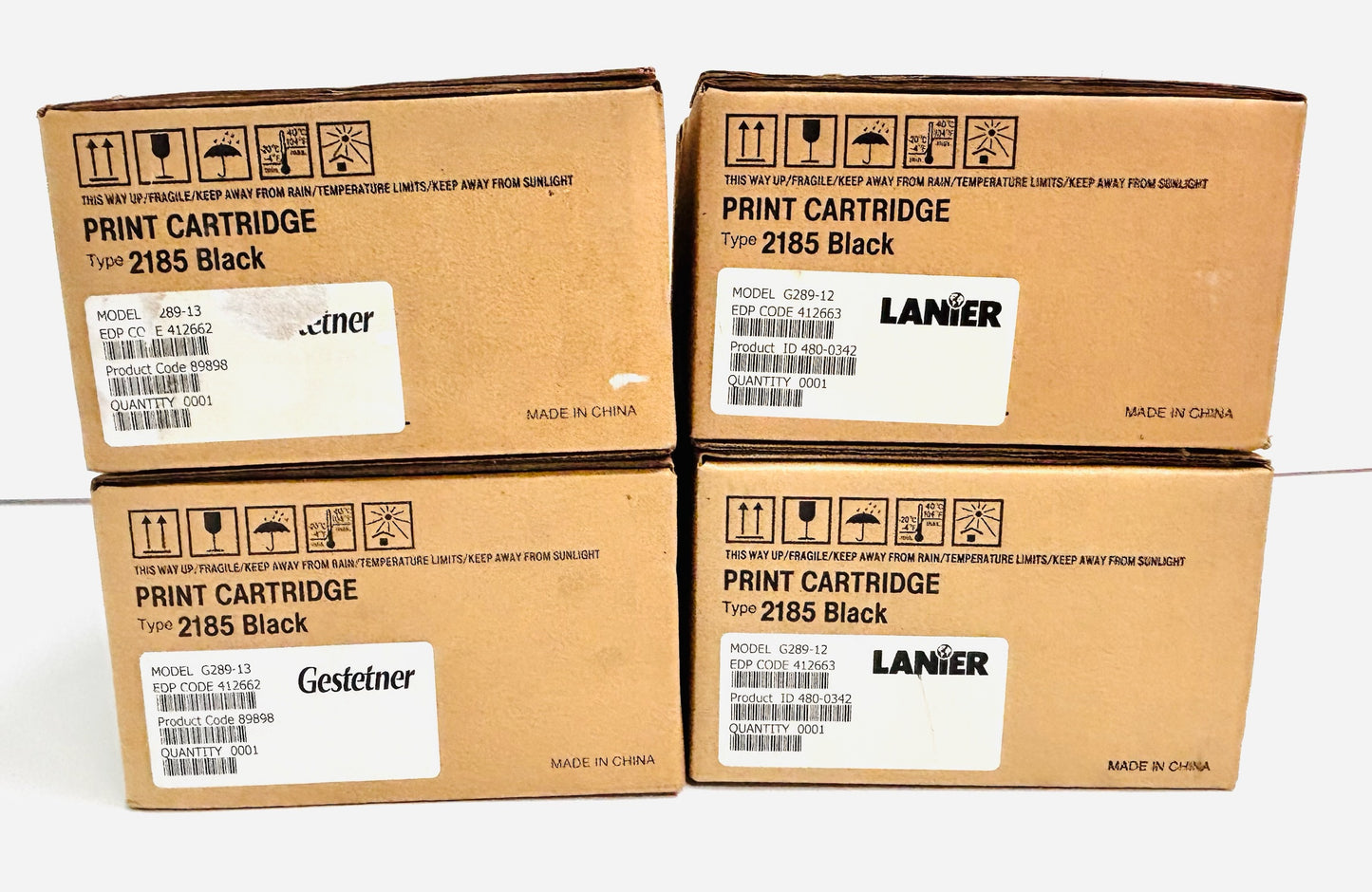 4 Genuine Gestetner, Lanier DSm520, AC122 Black Toners TYPE 2185, 412663, 412662