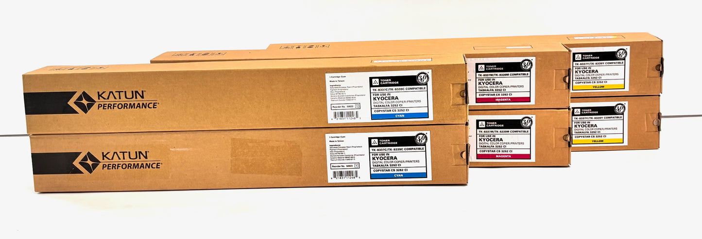 6 Unbranded Kyocera/Copystar Taskalfa3252ci,CS3252ci TK-8337/TK-8339 CMY Toners