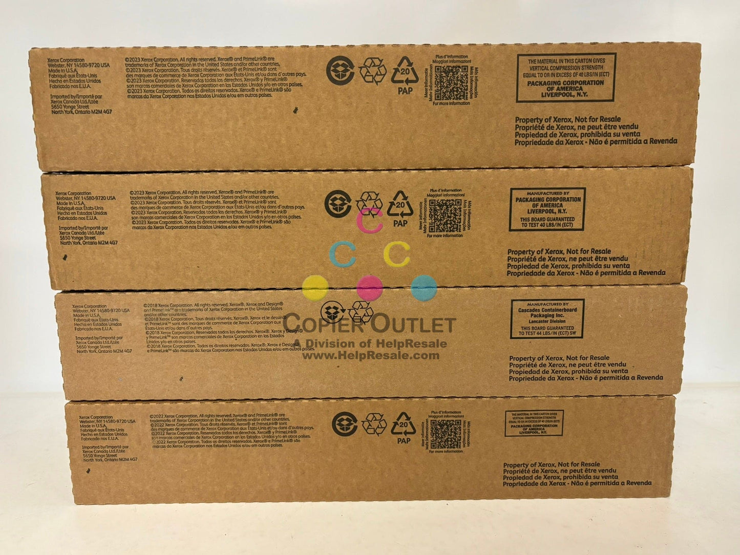4 OEM Xerox Color C60,C70,550,560,C9065,C9070 CMYK Toners 006R01521,1522,1523,1524