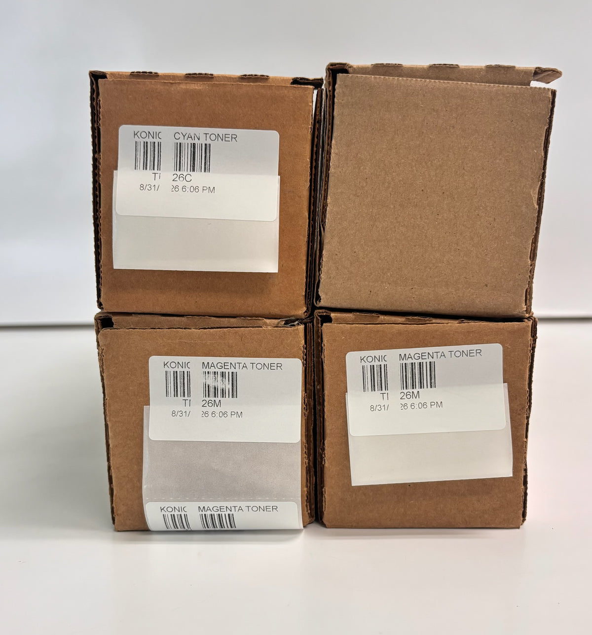 4 Genuine Konica C450i C550i C650i Cyan & Mag Toners TN626C, TN626LM (Plain Box)
