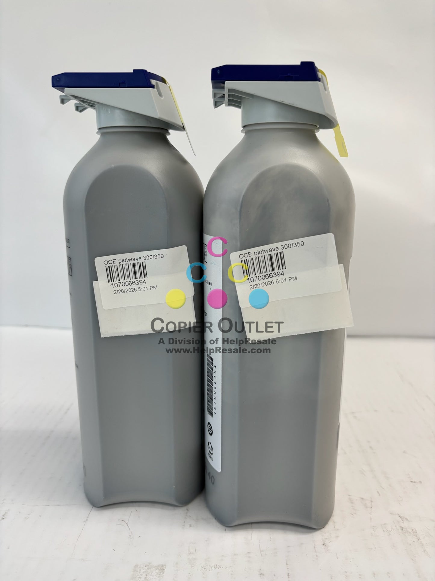 2 Genuine Oce / Canon Plotwave 300/350 Black Toner Bottles 1070066394, No Box