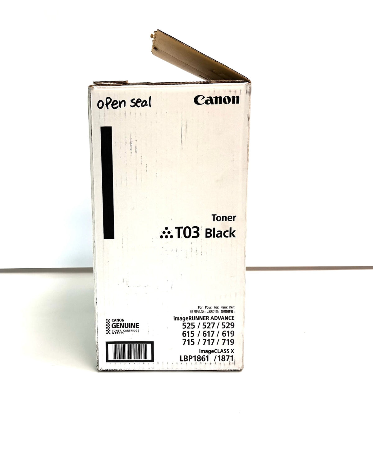 Open Genuine Canon iR. Advanced 525,615,715 Black Toner W/Open Seal T03