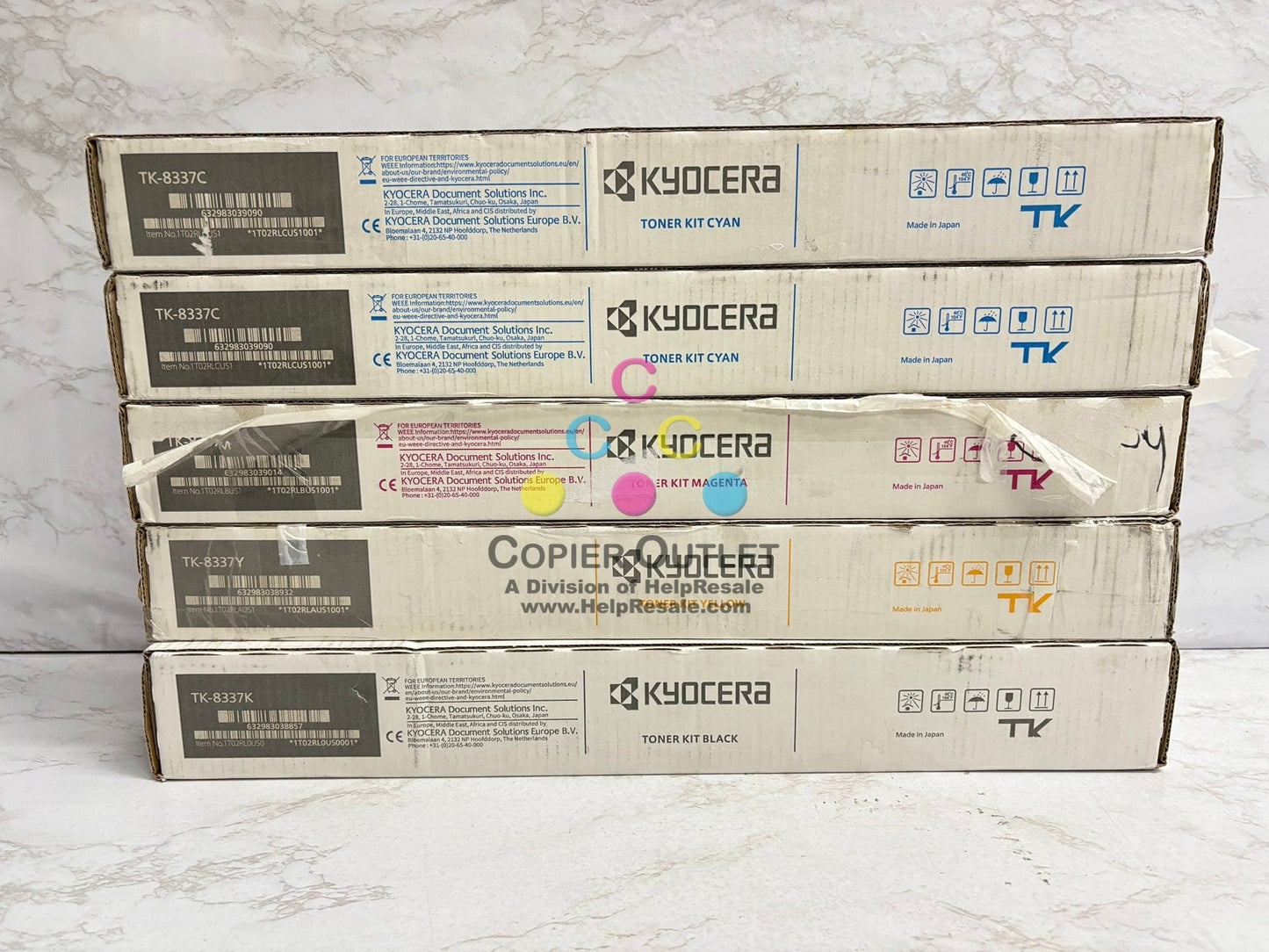 5 OEM Kyocera TASKalfa 3252ci, 3253ci,CS3252ci, CS3253ci TK-8337 CCMYK Toners