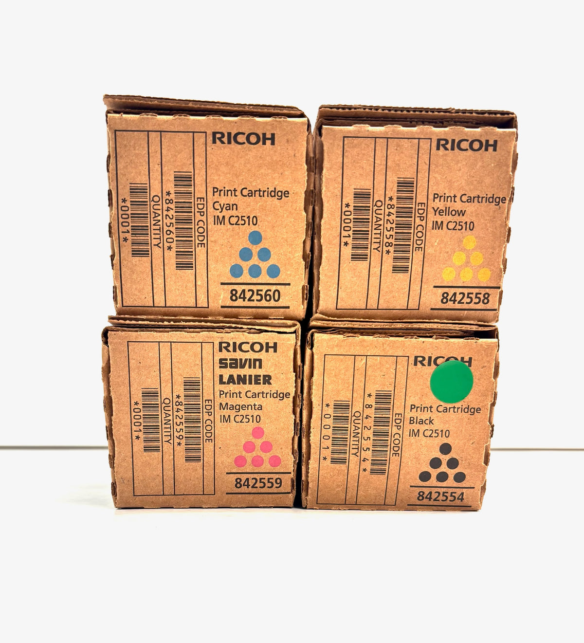 4 Genuine Ricoh IM C2510 CMYK Toner 842554,842558,842559,8425560 (88g-240g)