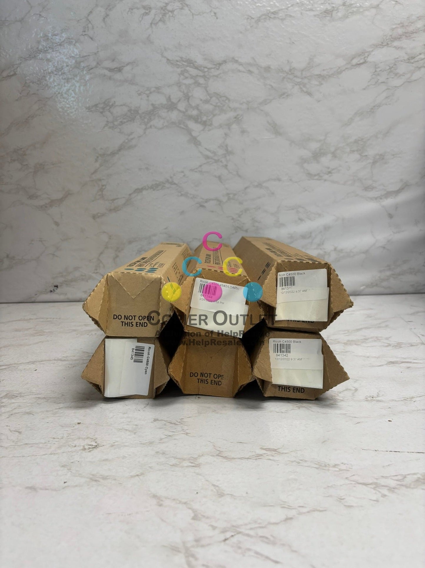 6 New OEM Ricoh MP C4500,C4540,LD445C CCMMKK Toners 841342,841344,841345