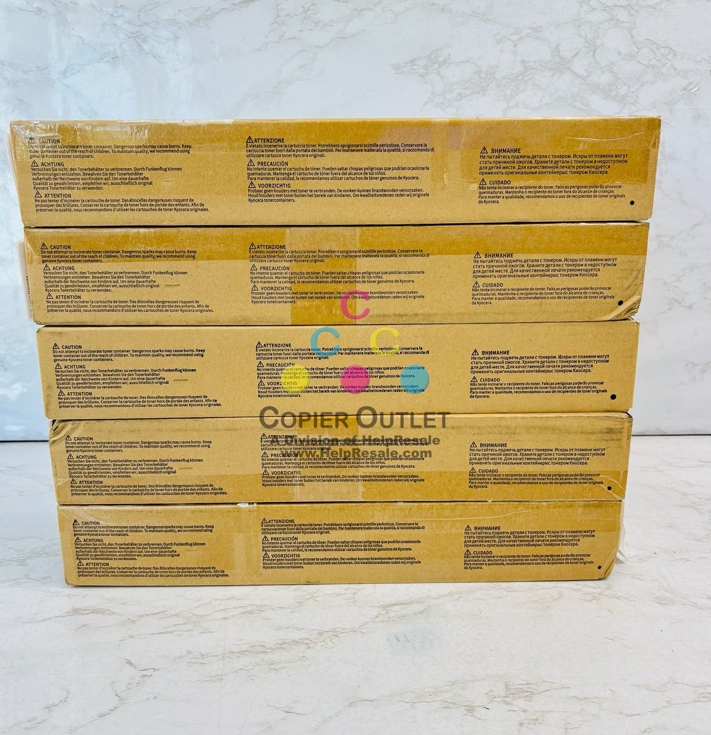 5 Genuine Kyocera TASKalfa 306ci,307ci Cyan,Magenta & Yellow Toner TK-5197 CMMYY
