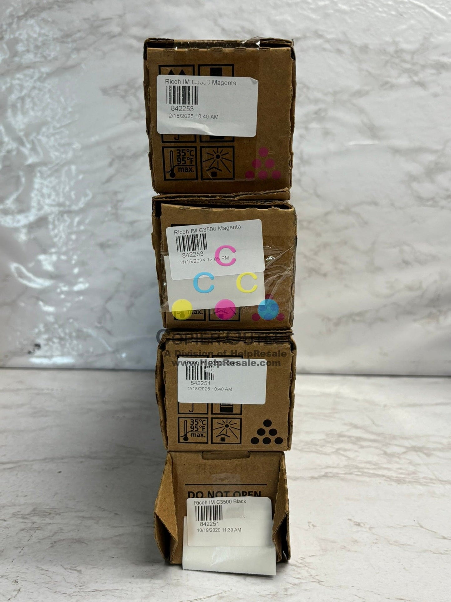 4 New OEM Ricoh IM C3000,IMC3500 MMKK Magenta & Black Toners 842251,842253