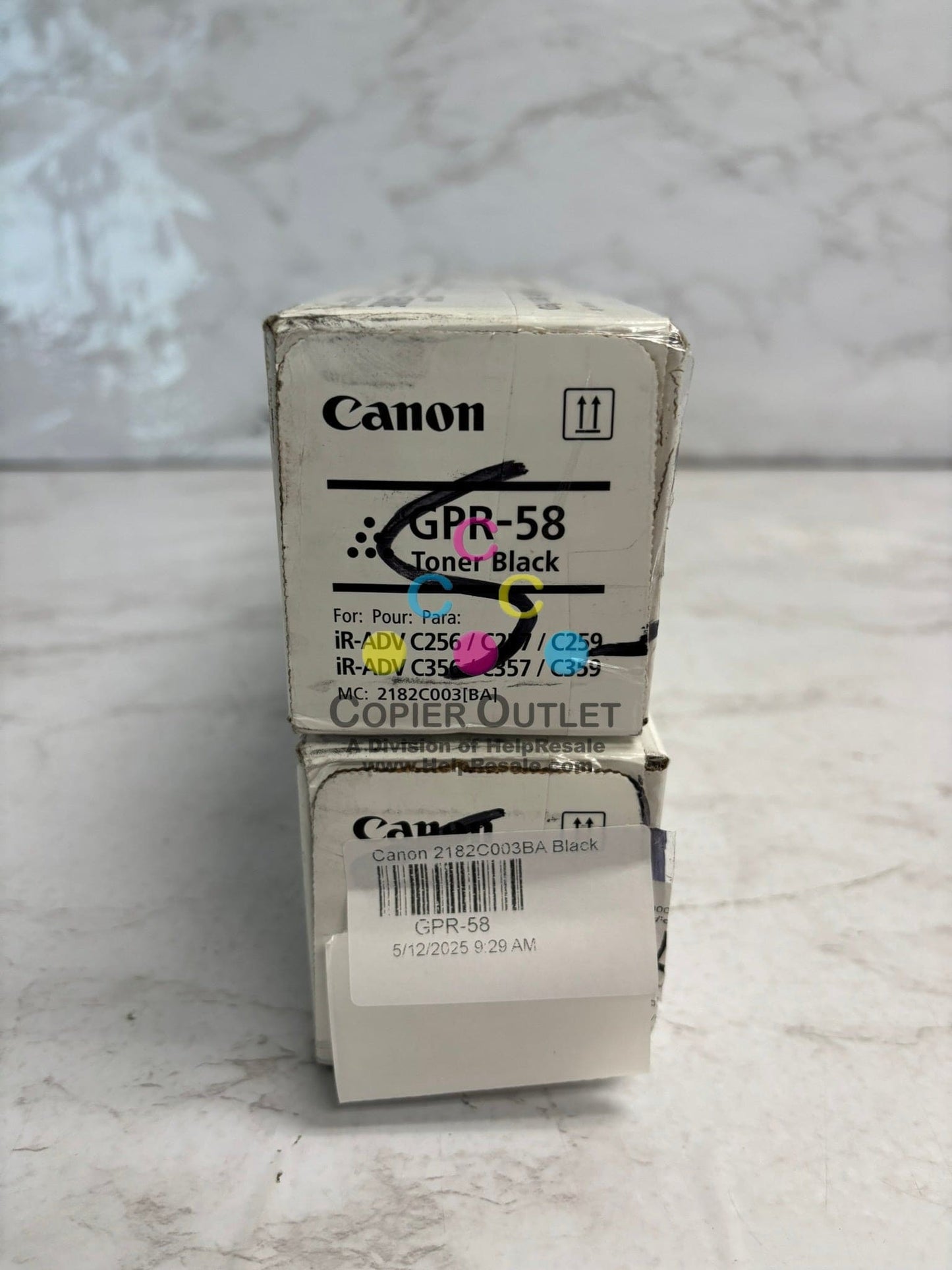 2 New OEM Canon IRA C256,C257,C259,C356,C357,C359 Black Toners GPR-58, 218C003