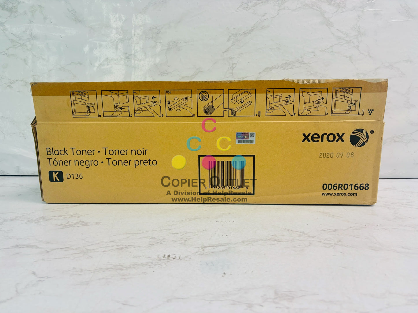 Open Genuine Xerox D136 Black Toner Cartridge 006R01668