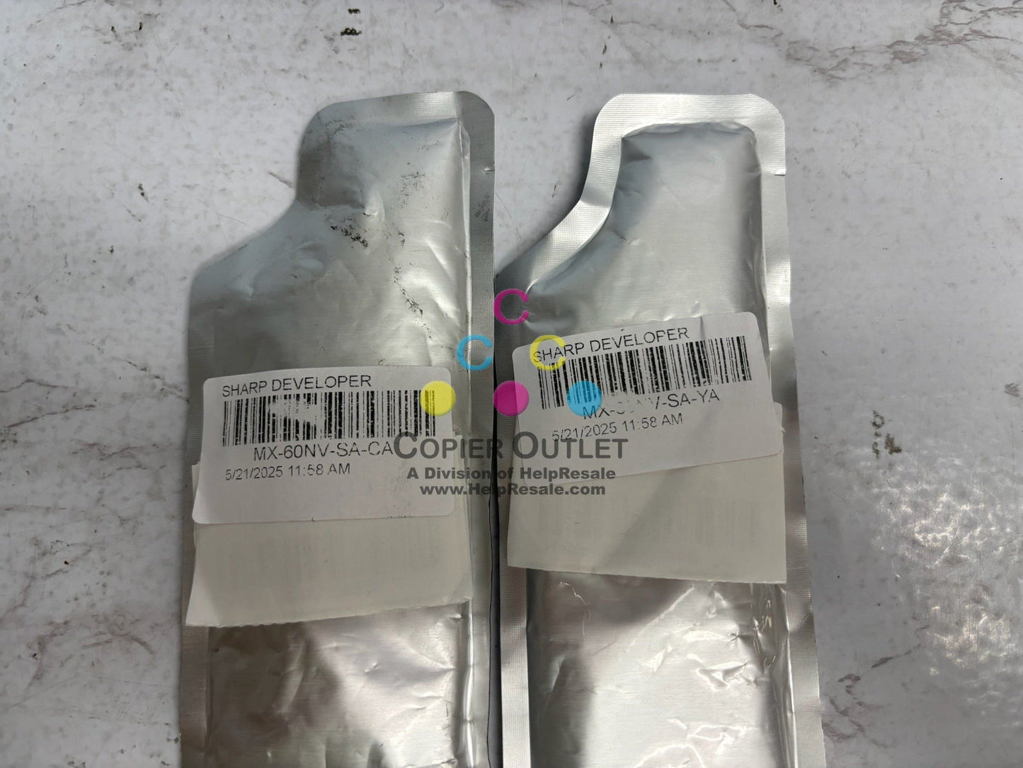 2 OEM Sharp MX-2630N,MX-2651,MX-3050N Cyan & Yellow Developers MX-60NV-SA