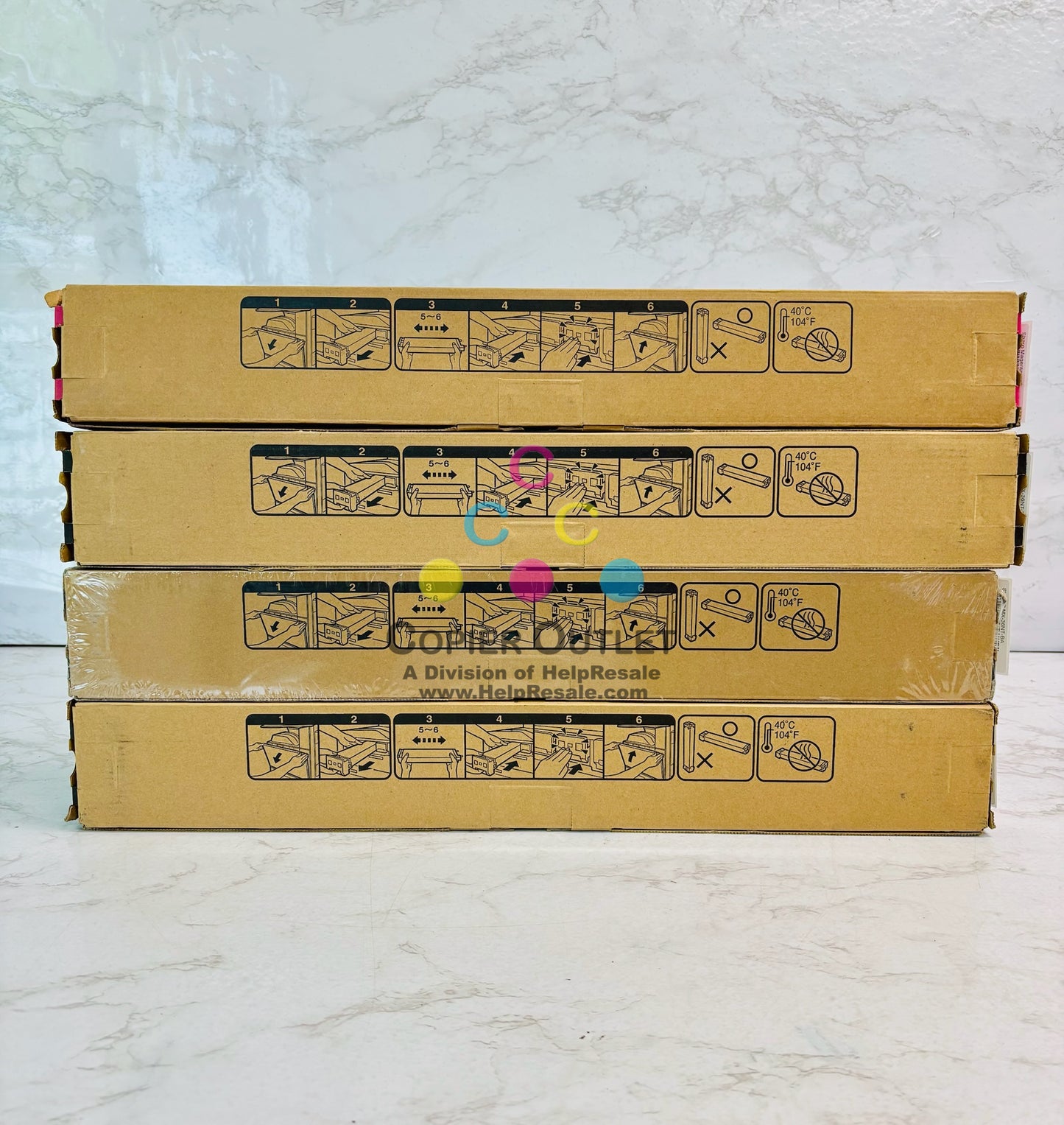 4 Genuine Sharp MX-2610N MX-2615N Magenta & Black Toner Cartridges MX-36NT-M, BA