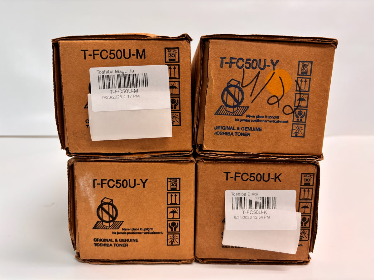 4 OEM Toshiba E Studio2555C,3055 Magenta, Yellow, Black Toners T-FC50U-MYYK