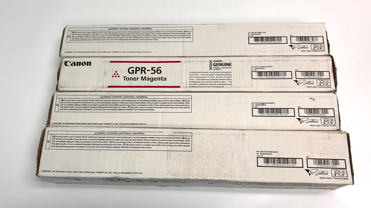 4 Open Genuine Canon imageRUNNER ADVANCE C7565i, C7570i CMMK Toners GPR-56