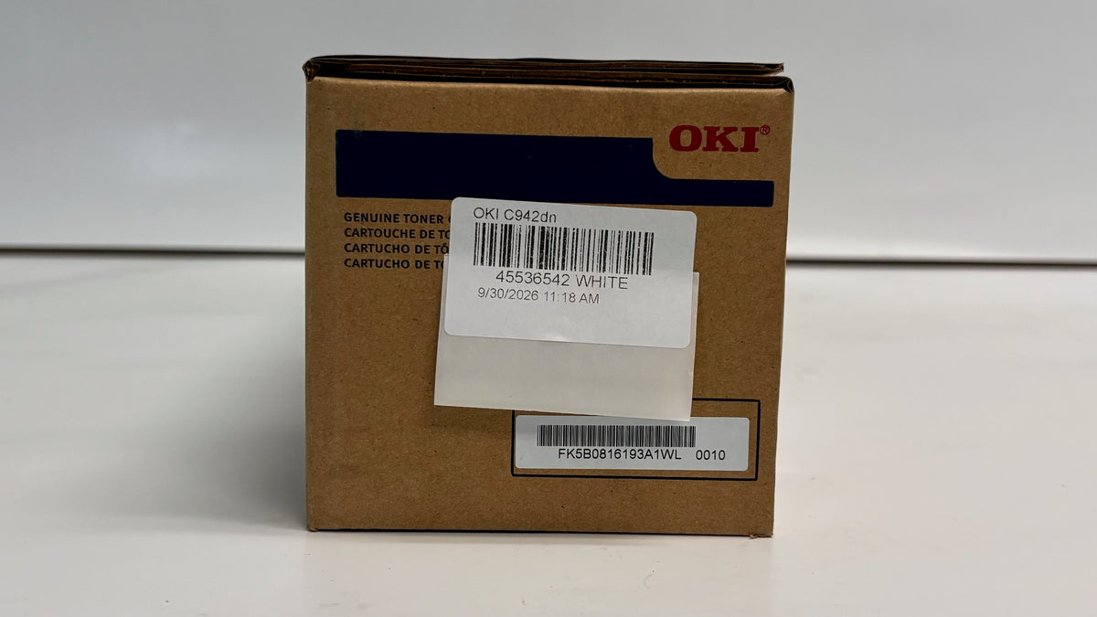 New Genuine OKI C942/C942dn/C942e White Toner 45536542 Same Day Shipping