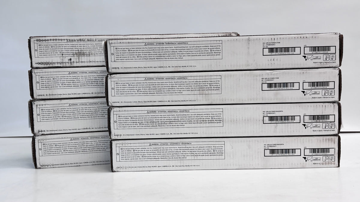 8 Genuine Canon IR C5045, C5255, C5250 CCMMYYKK Toners GPR-30