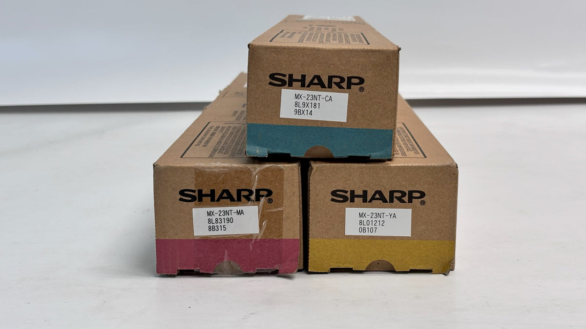 3 Genuine Sharp MX-3116N, MX-2310U Cyan, Magenta, Yellow Toners MX-23NT