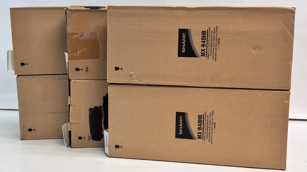 6 Genuine Sharp MX-B400P, MX-C400P Waste Toner Containers MX-B40HB, MXB40HB