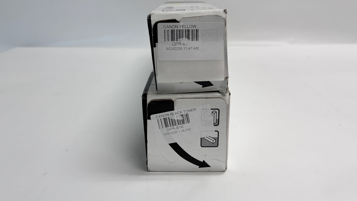 2 Open Box Genuine Canon iRC5840, C5870 Yellow and Black Toners GPR-61YK (Open Black)