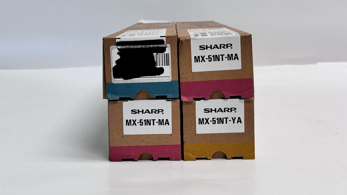 4 Genuine Sharp MX-4140N,MX-4141N Cyan, Magenta & Yellow Toners MX-51NT CMMY