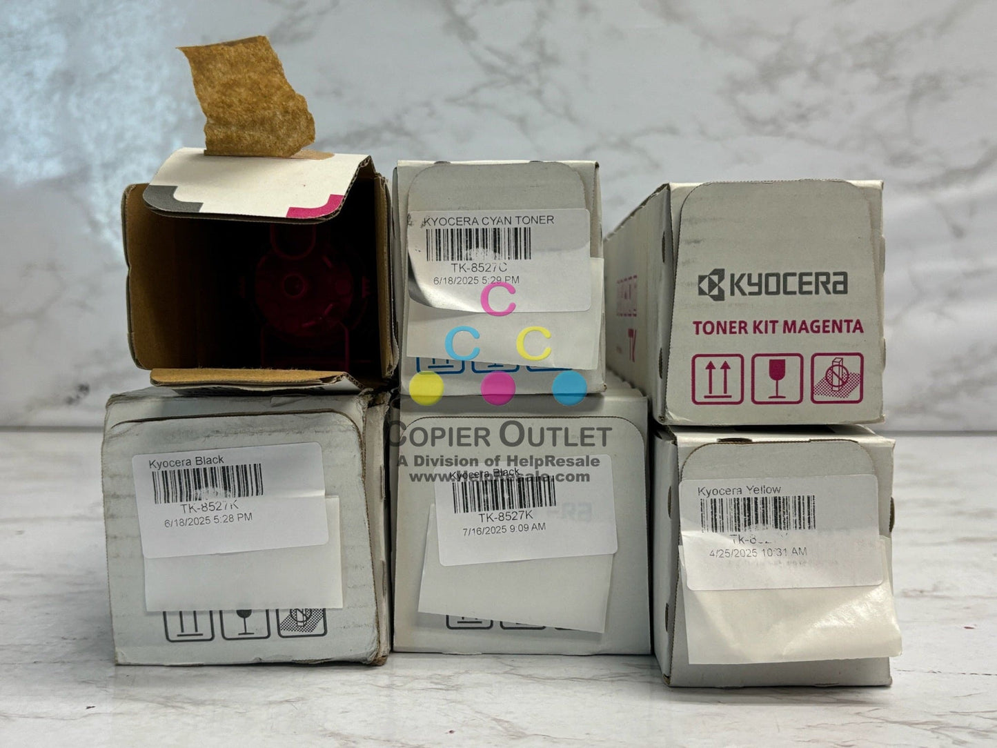 6 Open OEM Kyocera TASKalfa 3552ci,3553ci,4052ci CMMYKK Toners TK-8527, TK8527