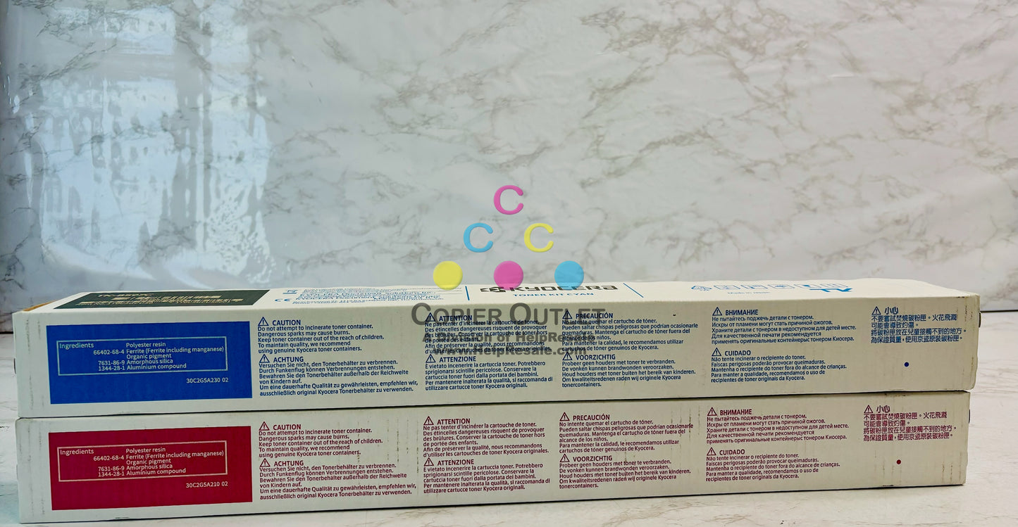2 Genuine Kyocera TASKalfa MZ4001ci, MZ5001ci Cyan & Magenta Toner TK-8597,TK8597