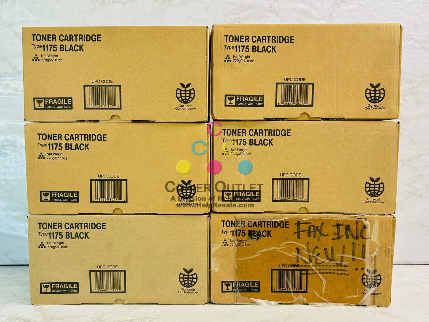 6 Genuine Ricoh Aficio FX16 FAX 1130L Black Toner 412672 H239-31 Type 1175