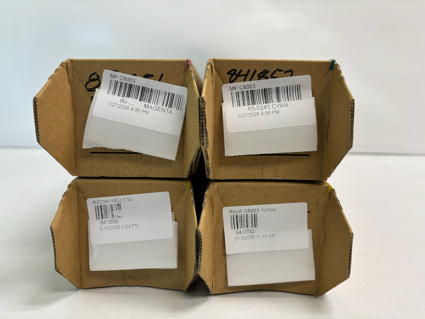 4 Genuine Ricoh MPC6003, C6003 CMYY Toners 841866, 60-0242, 60-0243
