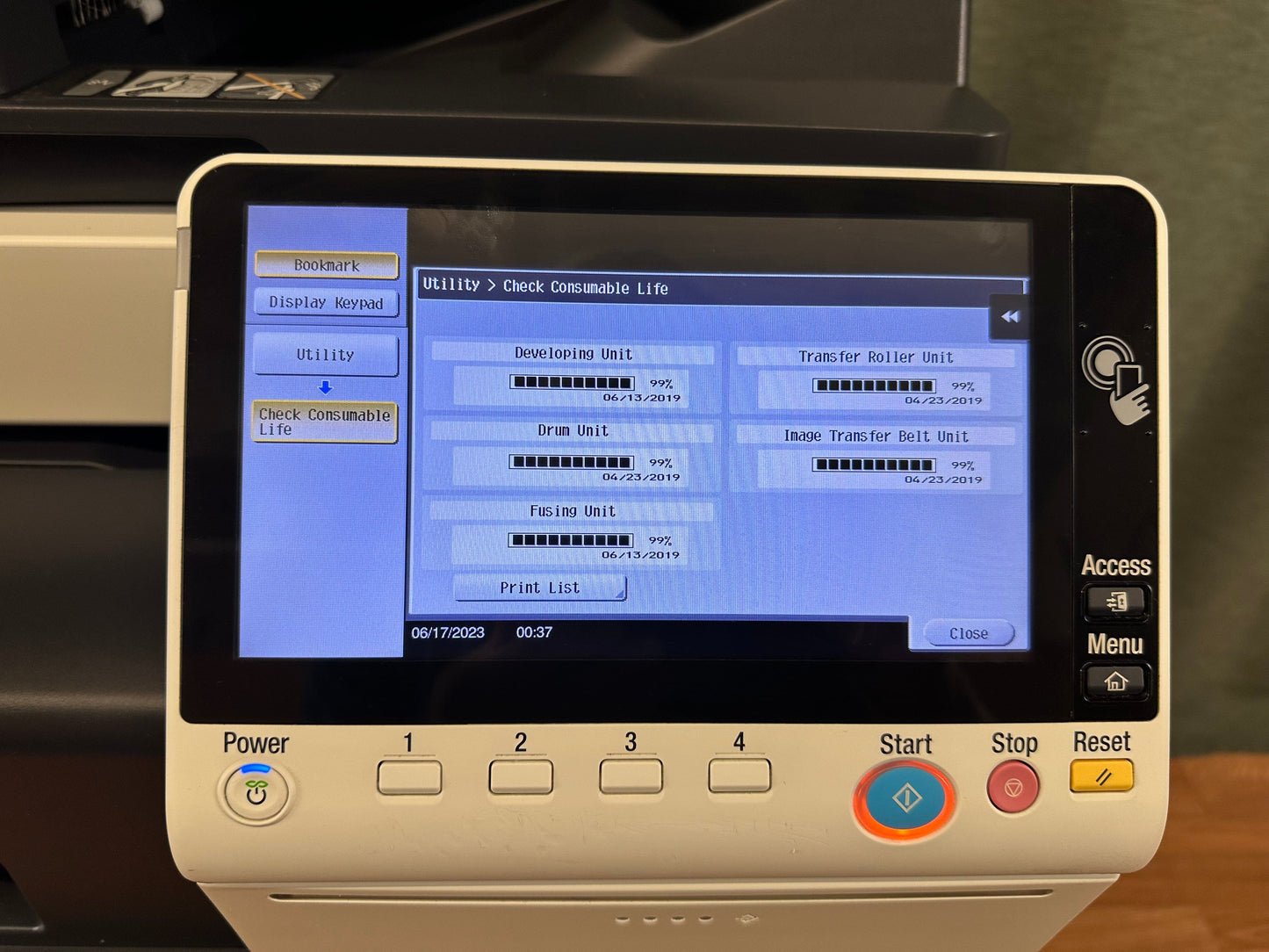 Demo Konica Minolta Bizhub 368e B/W Copier Printer Scanner Fax Finisher LOW 4k