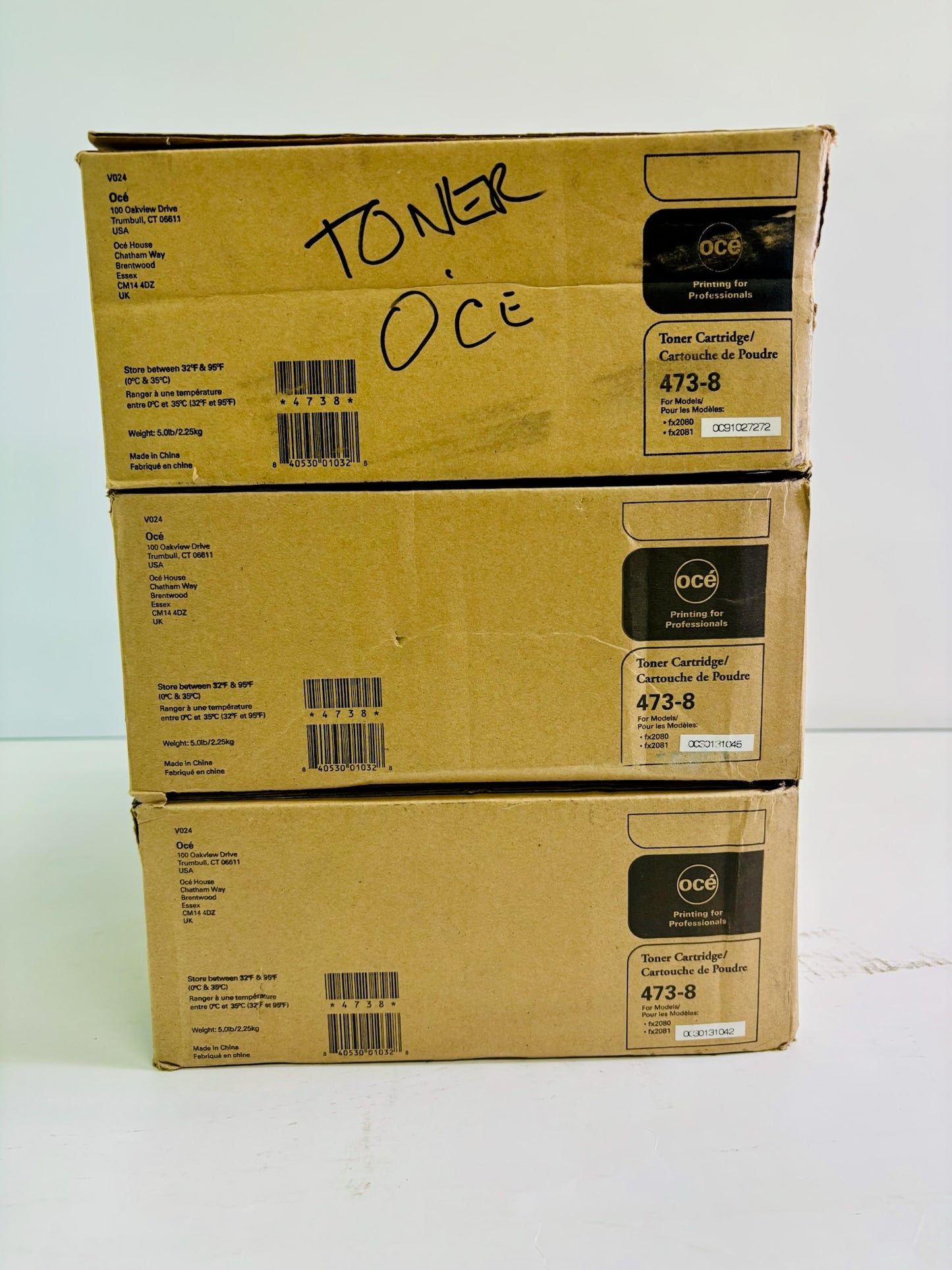 3 Genuine Oce FX 2080, 2081 Black Toner Cartridge 473-8, 4738