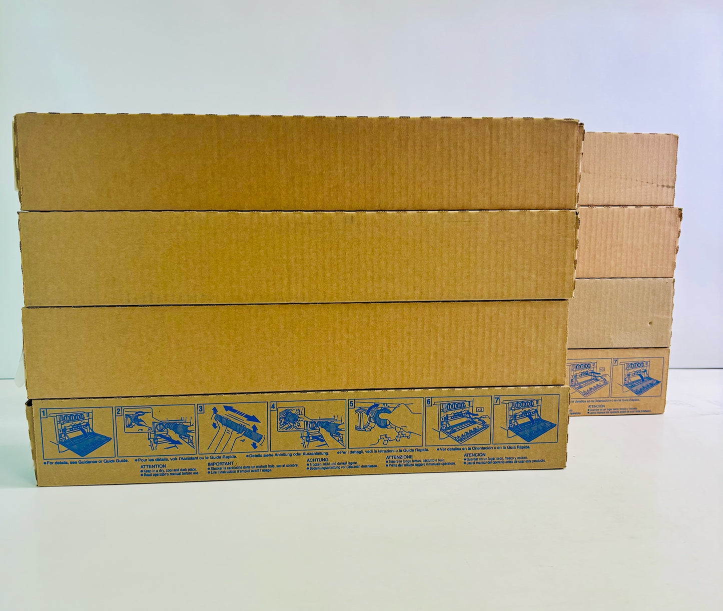 8 Genuine Konica BHC224, C284 Cyan, Mag, Yellow & Black Toners TN321 CMMYYYKK