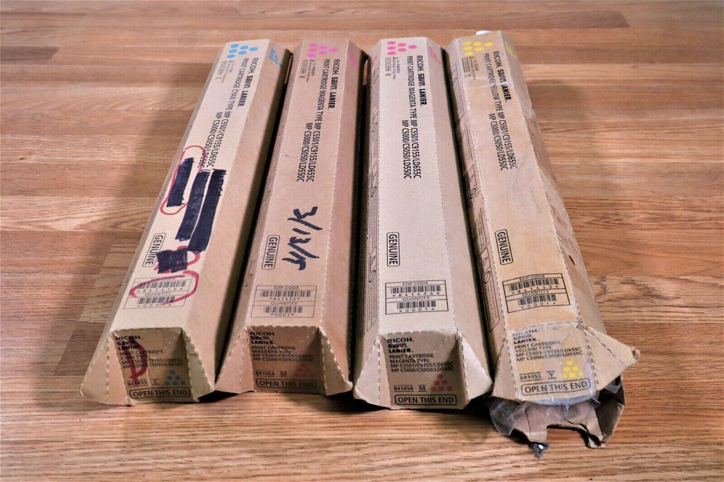 4 Ricoh Savin Lanier CMMY Toner MP C5501-C9155-LD655C EDP: 841455 841454 841453 - copier-clearance-center