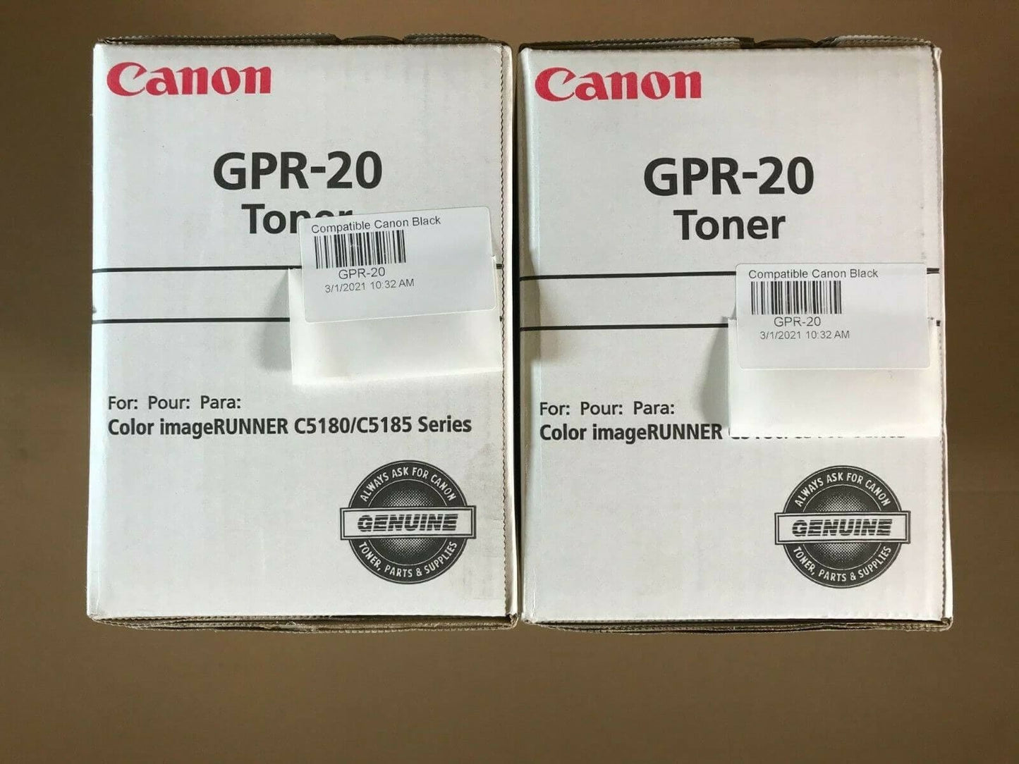 2 Genuine Canon GPR-20 Toners Cyan(X2) For Color imageRUNNER C5180/C5185 Series - copier-clearance-center