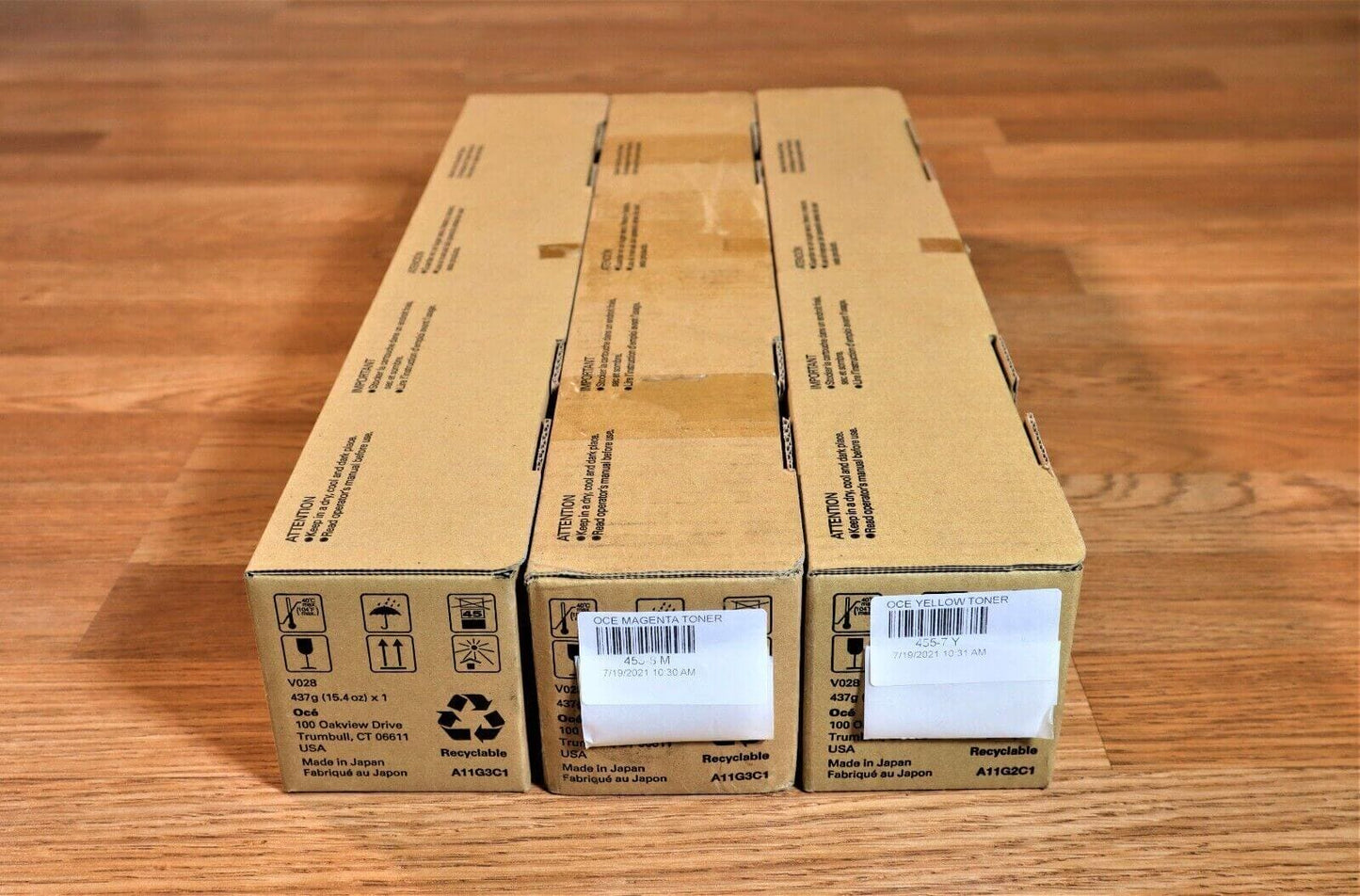 Genuine Lot Of 3 OCE 455-7,8 M,M,Y Toner for VarioLink 3622c Same Day Ship!! - copier-clearance-center