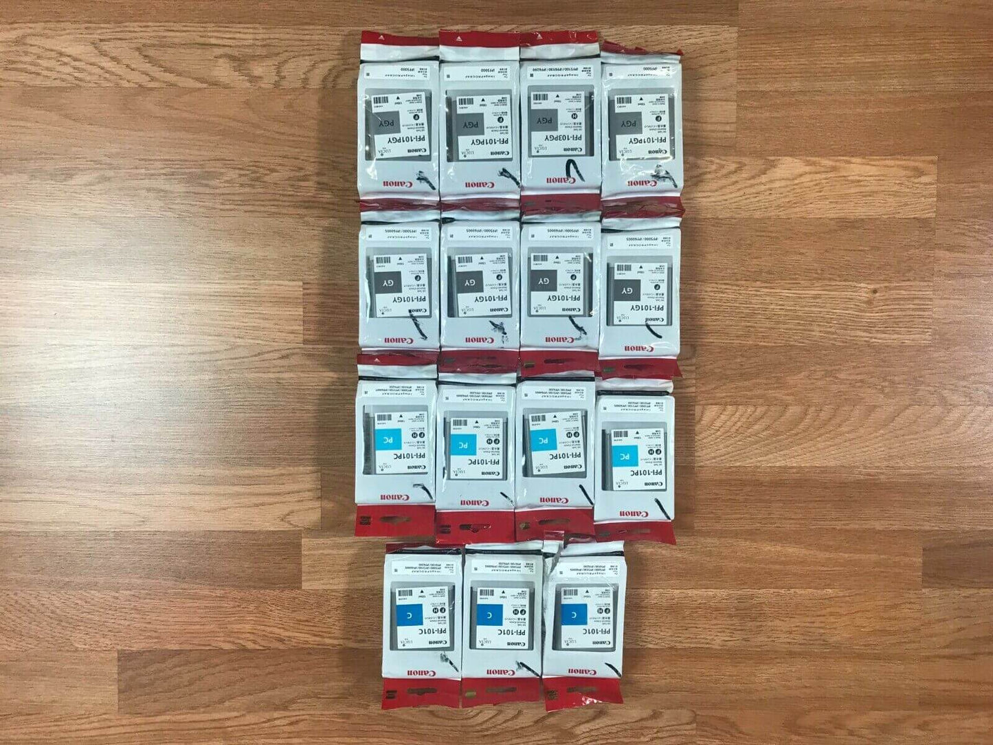 15 Canon PFI-101 C, PC, GY, PGY For iPF5000 EXP. 2015-16 Same Day Shipping - copier-clearance-center
