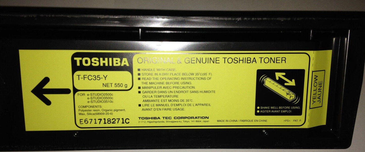 Genuine Toshiba T-FC35-Y Yellow Toner Cartridge for: e-Studio 2500C 3500C 3510C - copier-clearance-center