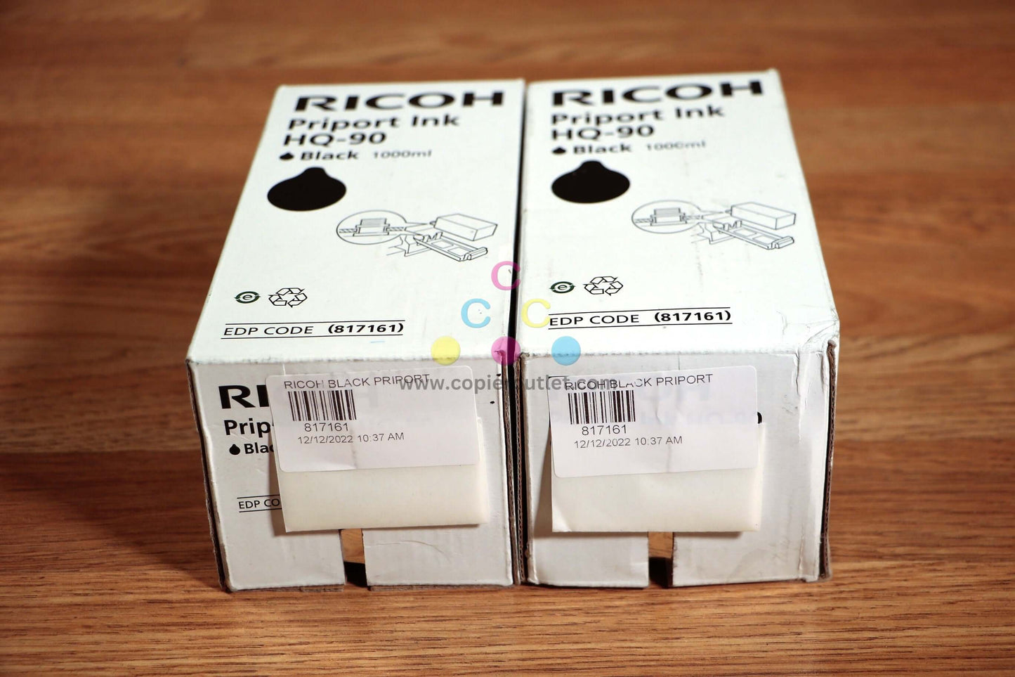 Lot of 2 Ricoh HQ-90 Priport Ink Black Priport HQ7000 HQ9000 EDP:817161 Same Day - copier-clearance-center