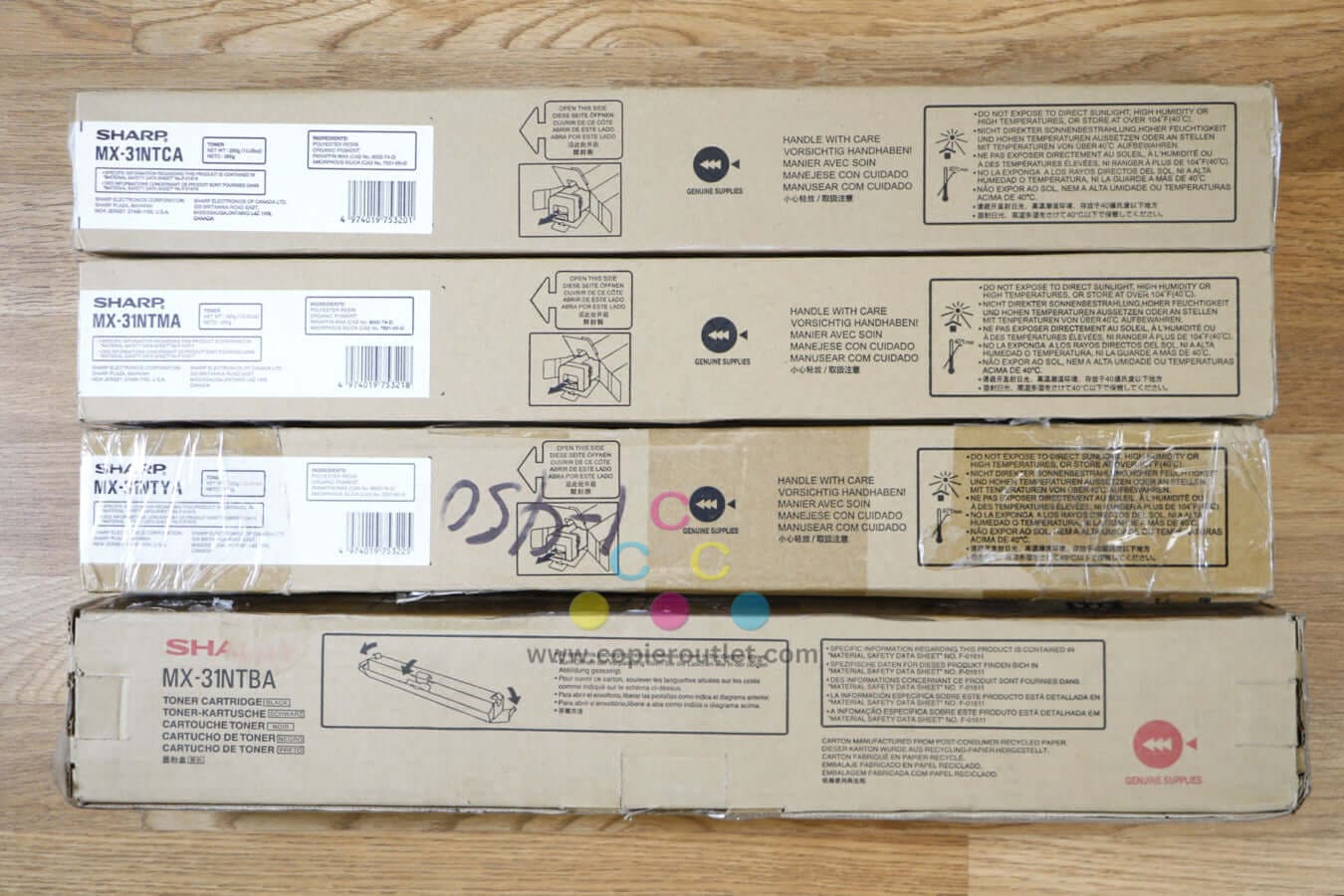 Genuine Sharp MX2600N/MX3100N CMYK MX-31NT Toner Cartridge Set Same Day Shipping