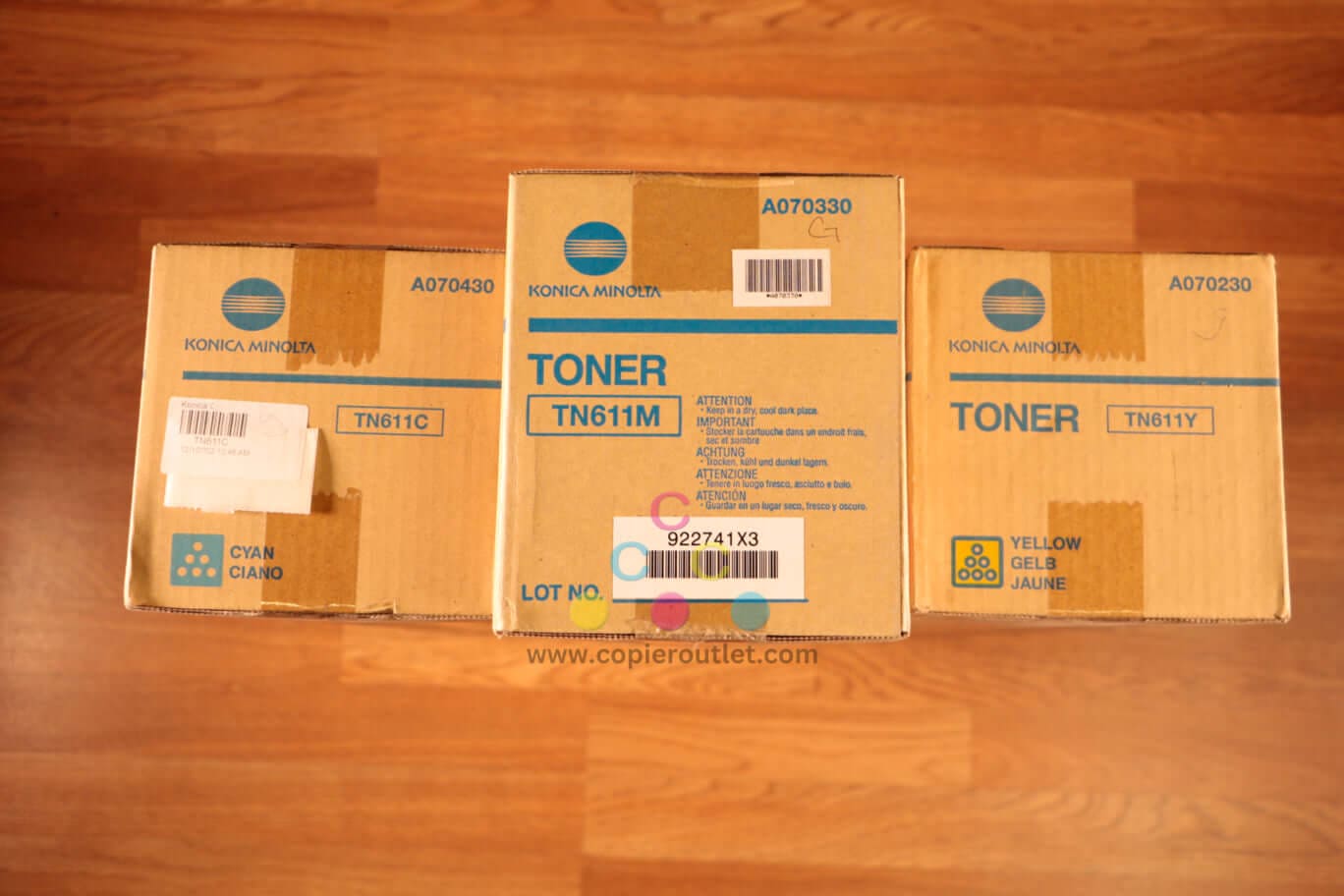 3 Konica TN611 CMY toner Cart. for bizhub C451 C550 C650 Same Day Ship