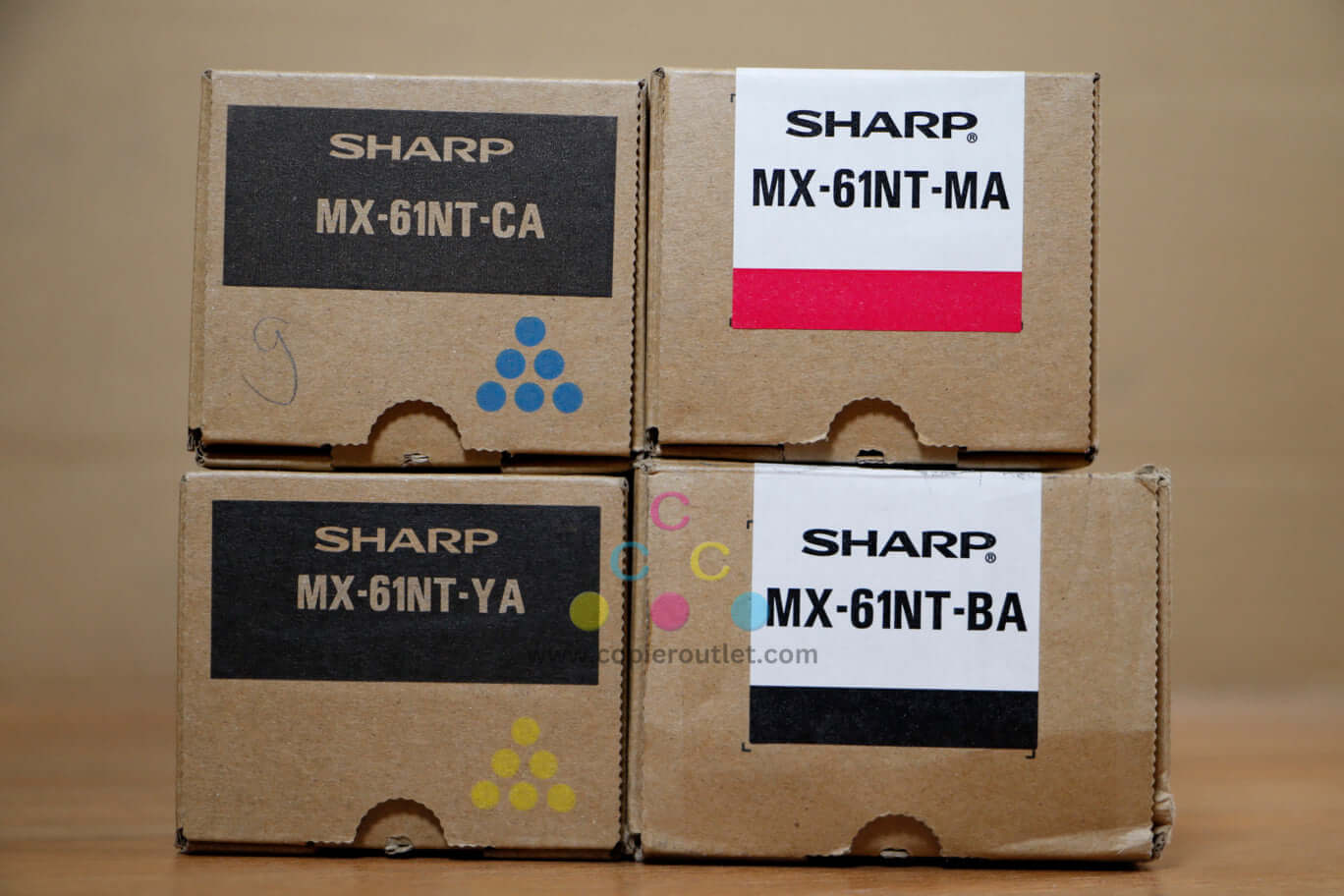 Genuine Sharp MX-61NT CMYK Toner Cartridges MX-2630N/MX-6071S Same Day Shipping!