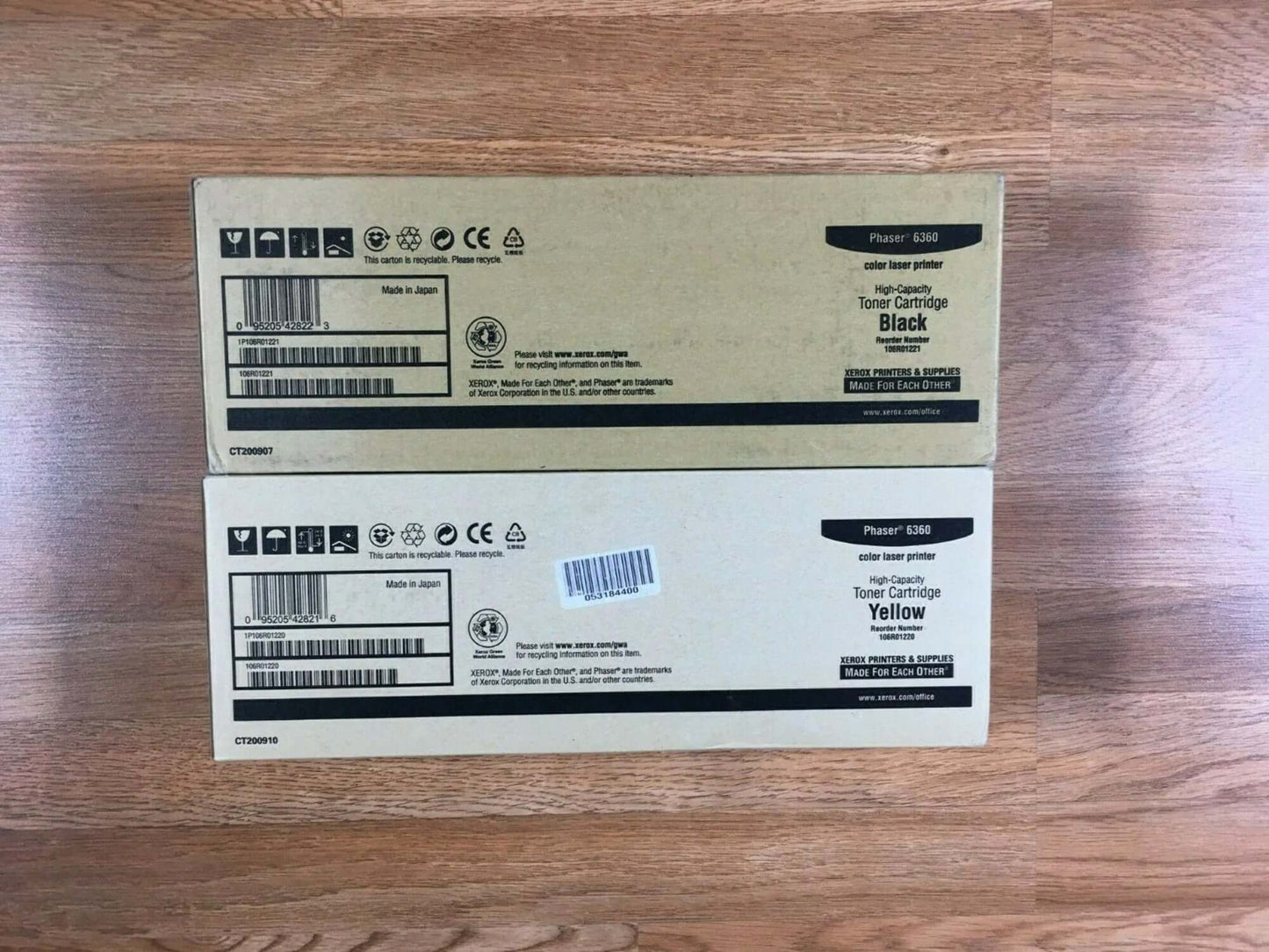 2 Xerox Phaser 6360 High Capacity Y,k Toner 106R01220 - 21- FedEx 2Day Air!! - copier-clearance-center