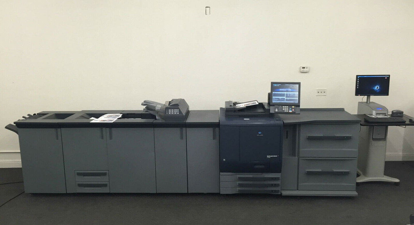 Konica Minolta Bizhub Press C7000 Copier Printer Scanner LCT Pro 80 Fiery 630k - copier-clearance-center