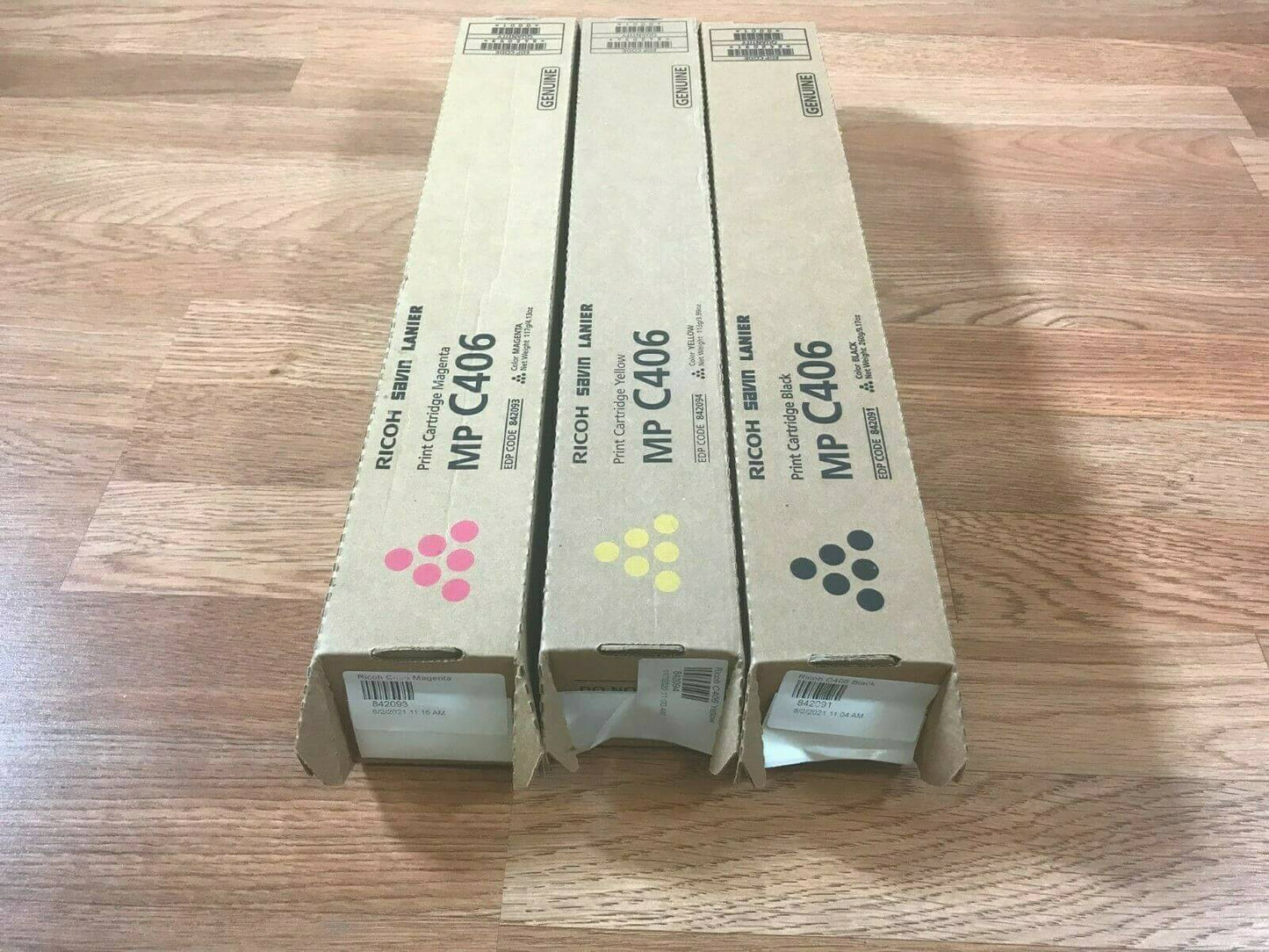 Lot Of 3 New Ricoh MP C406 842091--842093--842094 (MYK) Same Day Shipping!! - copier-clearance-center