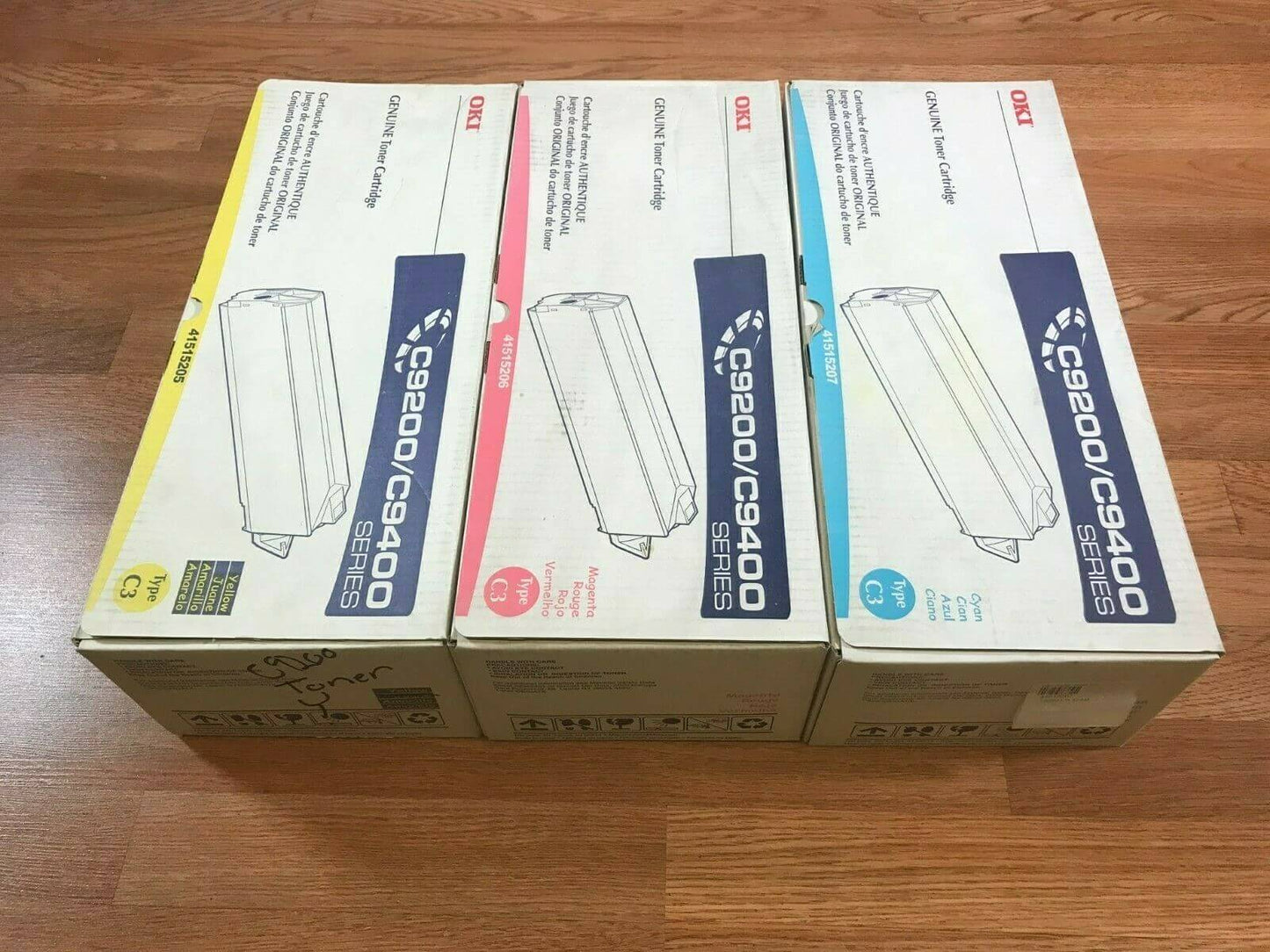 Oki C9200 C9400 CMY Toner Cartridges 41515207 41515206 41515205 Same Day Ship - copier-clearance-center