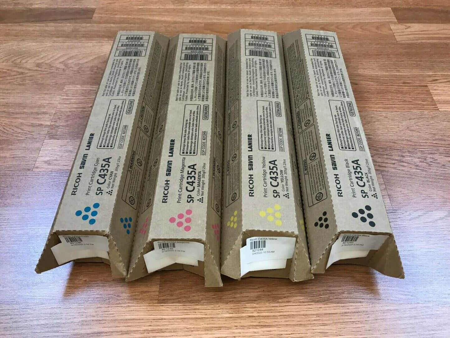 Ricoh Savin Lanier SP C435dn 821243, 44, 45, 46 CMYK C435A Toners Same Day Ship - copier-clearance-center