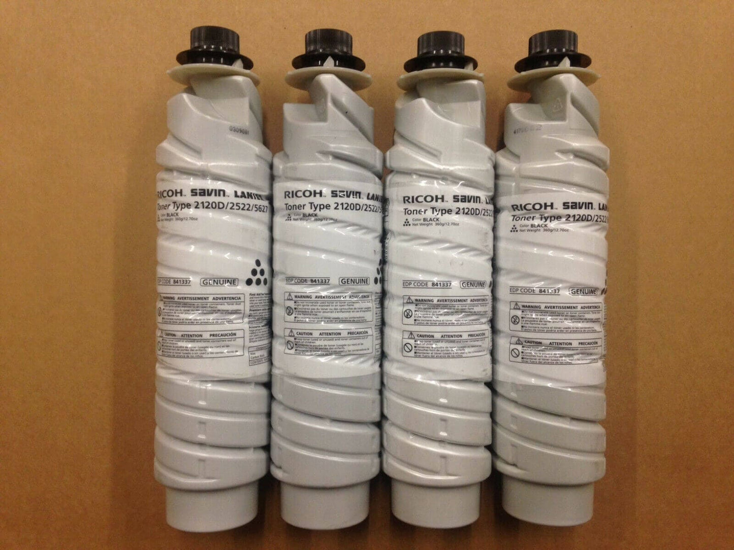 4 Ricoh Savin Lanier 841337 Black Toner Type 2120D 2522 5627 - copier-clearance-center