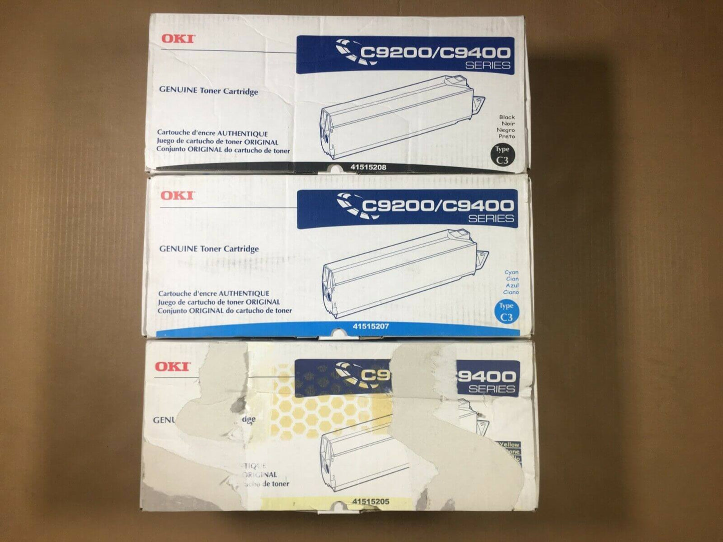 Oki C9200 C9400 CYK Toner Cartridge Set 41515208 41515207 41515205 FedEx 2Day!! - copier-clearance-center